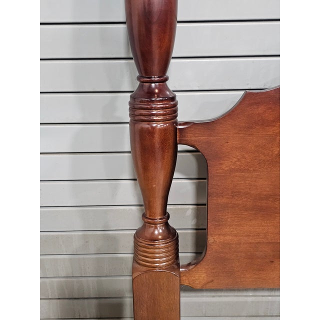 Late 20th Century Craftique Mahogany Full Size Four Post Carved Bed Made in North Carolina For Sale In Cleveland - Image 6 of 9