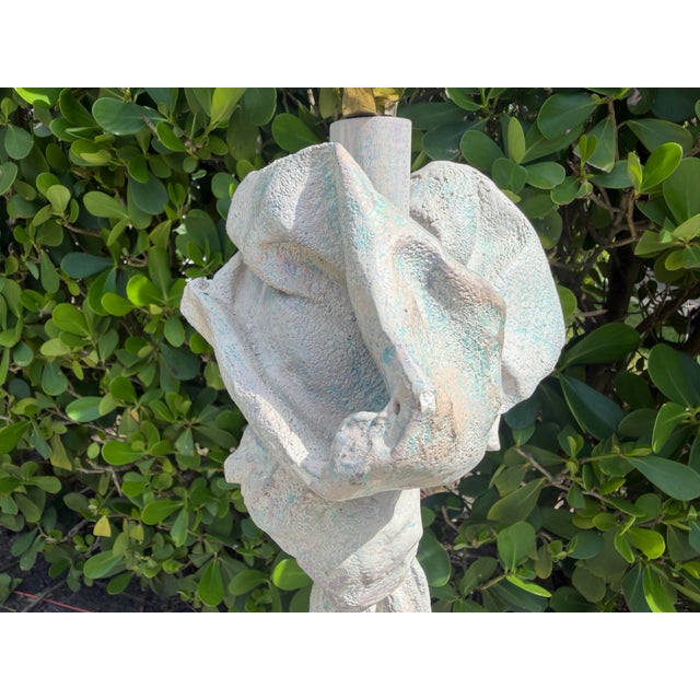 Vintage Postmodern Draped Plaster Floor Lamp, John Dickinson Style For Sale - Image 12 of 13