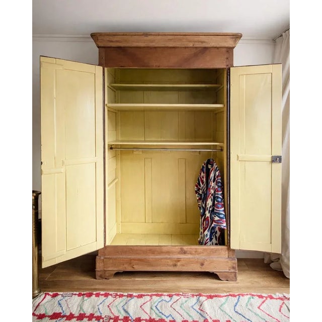 Large French Louis Philippe Armoire or Wardrobe in Cherrywood, 19th Century For Sale - Image 4 of 11