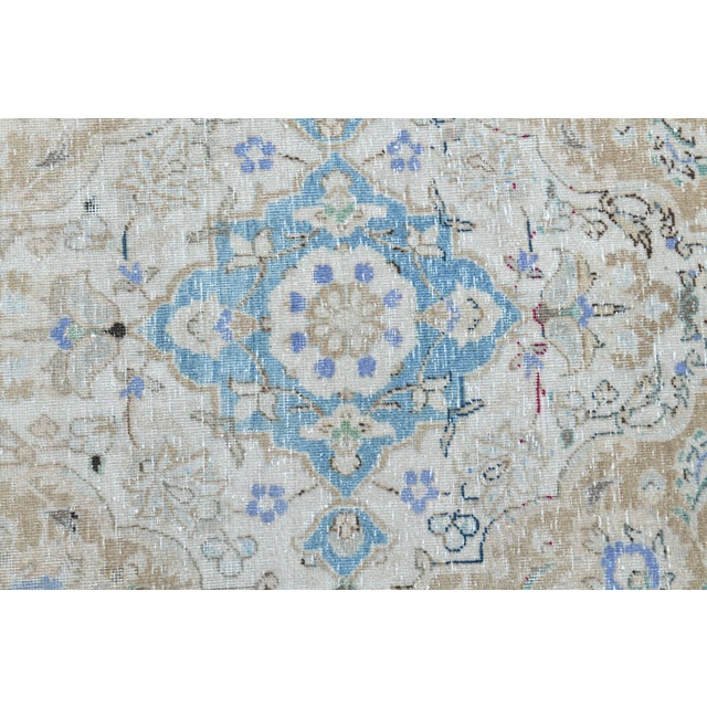 1970s 1970s Vintage Persian Handmade Wool Cotton Brown Area Rug For Sale - Image 5 of 11