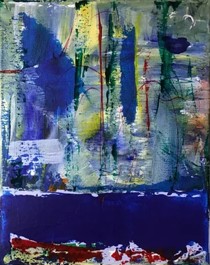 “AS040921” Abstract Coastal Landscape Acrylic Painting