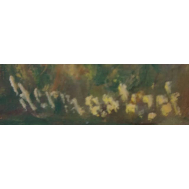 Herman Lipot "The Garden" Oil Painting on Canvas Early 20c For Sale - Image 9 of 11