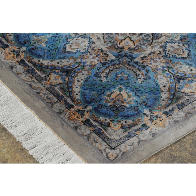 2020s Rug & Kilim’s Modern Persian Style Rug With Intricate Medallion in Ocean Hues For Sale - Image 5 of 8