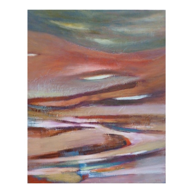"Lay of the Land" Abstract Landscape Oil Painting by Scott Spencer For Sale