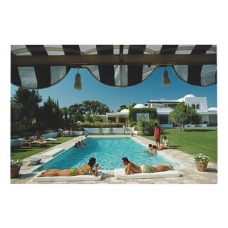 Slim Aarons, Poolside in Sotogrande, Limited Edition Estate Stamped Photographic Print, 1980s For Sale