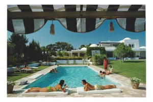 Slim Aarons, Poolside in Sotogrande, Limited Edition Estate Stamped Photographic Print, 1980s