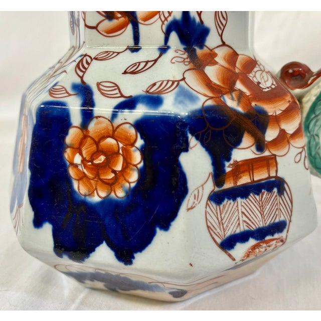 Antique Mason’s Imari Octagonal Hydra Jug in the Basket Japan Pattern From England - Circa 1820 For Sale In Dallas - Image 6 of 8