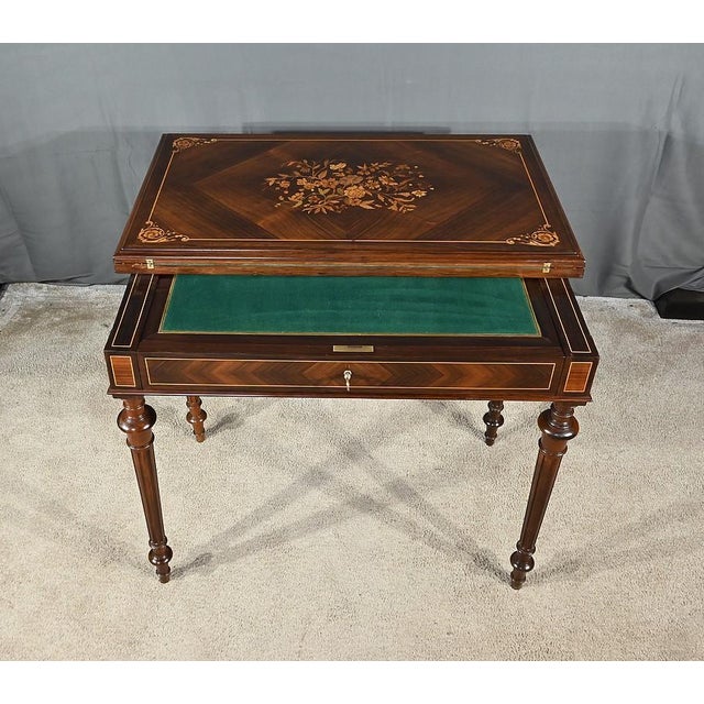 Louis Xvi Style Marquetry System Table, Late 19th Century For Sale - Image 13 of 18