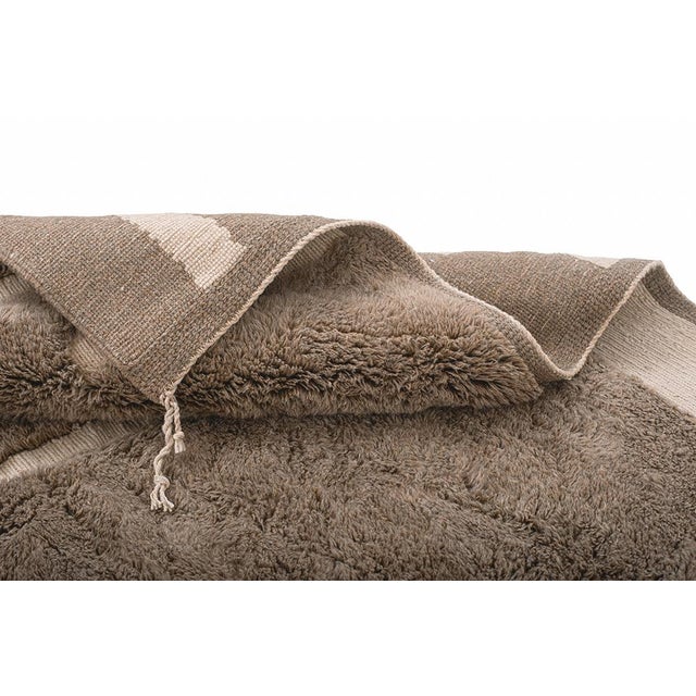 Contemporary Bold Zigzag Hand-Knotted Moroccan Wool Rug | 10'5" X 6'10" | One of a Kind For Sale - Image 3 of 7