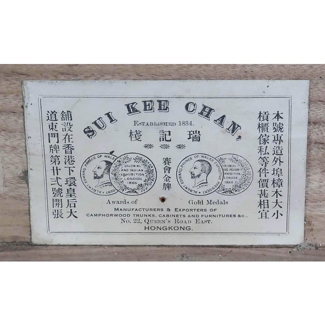 Large Antique 19th Century Camphor Wood Trunk, Hong Kong, 1890s For Sale - Image 11 of 12