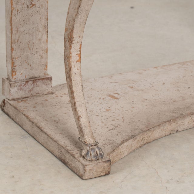19th Century Swedish Gustavian Gray and Black Painted Console Table With Drawer For Sale - Image 14 of 16