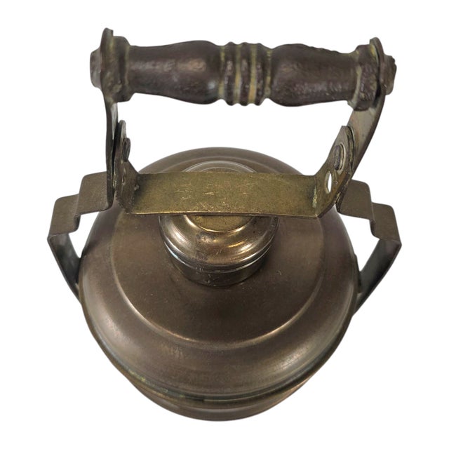1930s Vintage Brass Tiffin Lunchbox Carrier – Handcrafted Two-Tier Stacking 11.5" For Sale - Image 5 of 12