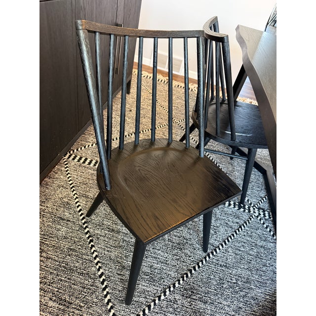 Crate & Barrel Crate & Barrel Dining Set – 80” Live Edge Table + 4 Chairs For Sale - Image 4 of 4