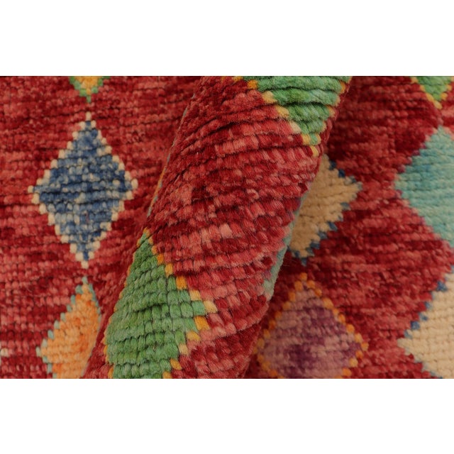 Red Eclectic Balochi Red/Blue Wool Rug - 3'3''x5'0'' For Sale - Image 8 of 11
