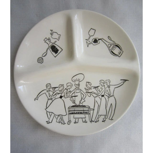 Mid Century Ceramic Barbecue Plates, S/6 For Sale - Image 4 of 6
