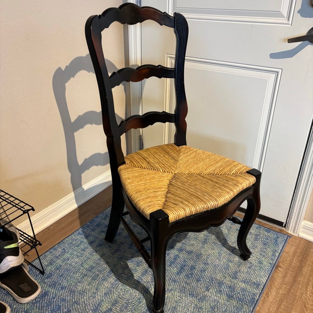 These beautiful french ladderback chairs are high quality, perfect for a dining room set. These retail new for $450+,...