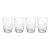 Pescara 4-Piece Set White Dot Tumbler Glasses, Clear For Sale