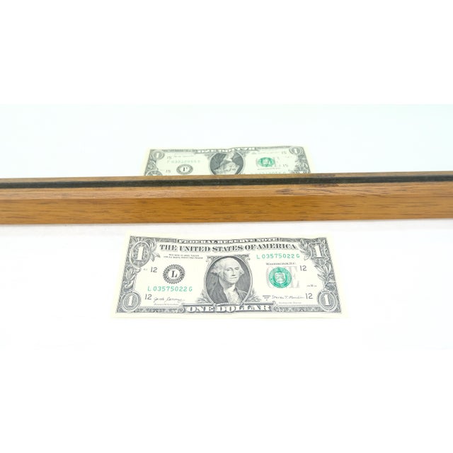 Metal Rectangle Clover Rosettes Walnut Frame Mid Century Modern Mirror For Sale - Image 7 of 9