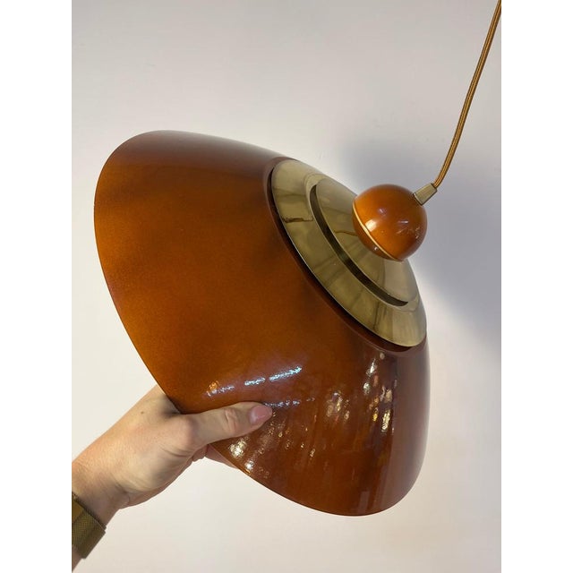 Hanging Lamp in Brass, Belgium For Sale - Image 9 of 11