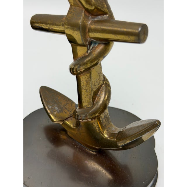 Nautical Vintage Nautical Brass Anchor Bookends For Sale - Image 3 of 9