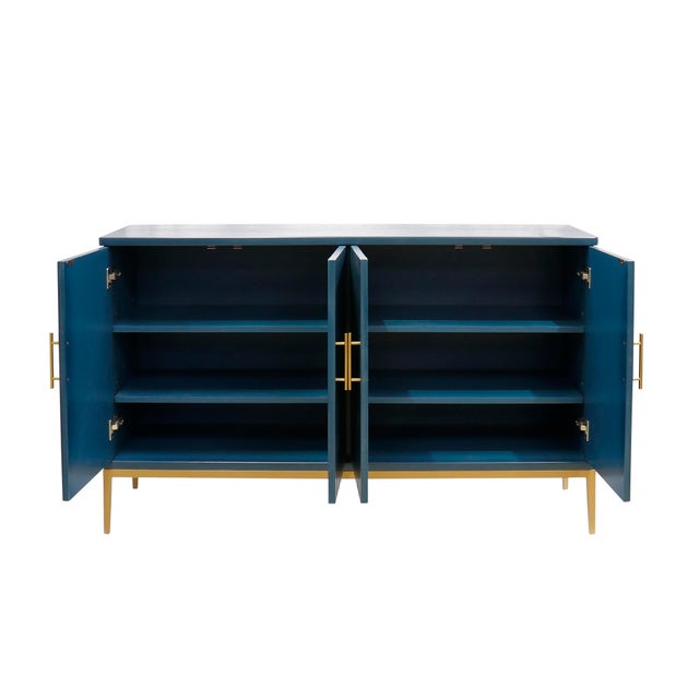 Pasargad Home Edgar Modern Sideboard, Teal/Gold For Sale In New York - Image 6 of 12
