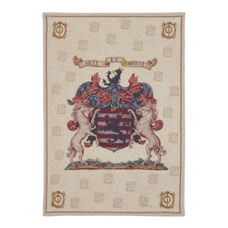 Arte Et Marte Coat of Arms Loom Woven Tapestry - 102 X 72 Cm (3'4" X 2'4") - Requires Rod Size 2 For Sale