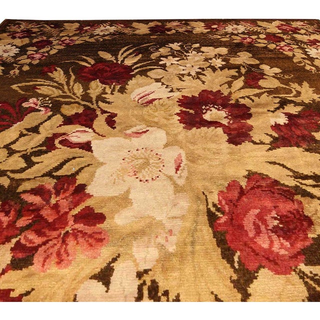Traditional Antique Ukrainian Wool Rug For Sale - Image 3 of 3