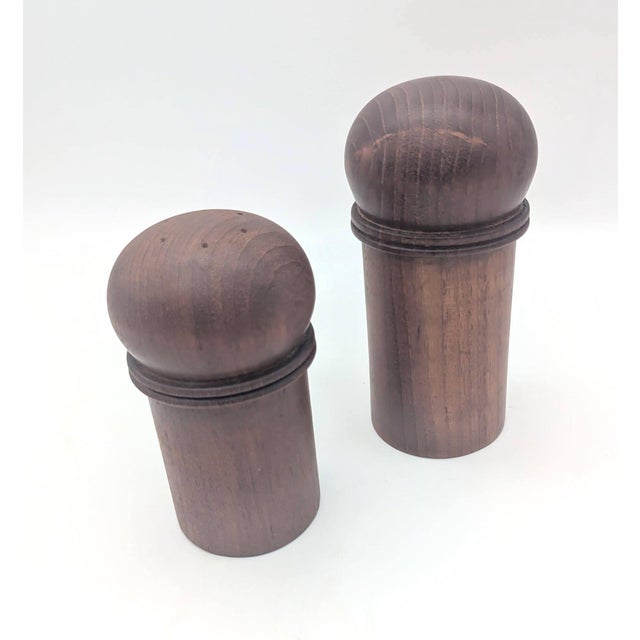 1970s Dansk Teak Wood Salt Shaker & Pepper Mill Designed by Gunnar Cyrén, a Pair For Sale In Miami - Image 6 of 13