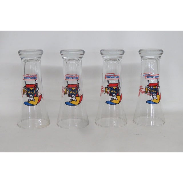 Transparent 1980s Bud Light Pilsner Glasses Set of 4 Spuds MacKenzie 1987 Anheuser Busch Inc For Sale - Image 8 of 9