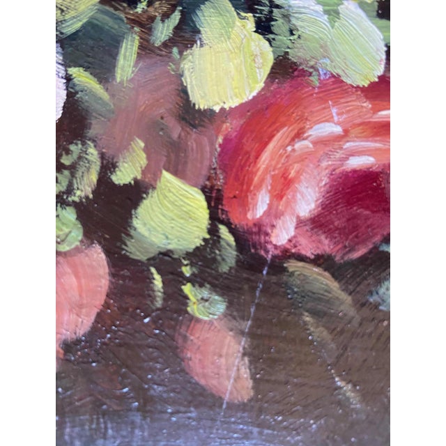 1960s Peter Brooks, Still Life of a Vase of Pink Roses, 1960s, Oil Painting on Board For Sale - Image 5 of 13