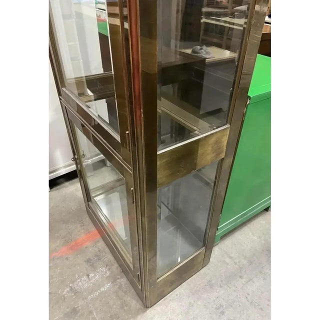 Vintage Rare Brass Vitrine Display Cabinet by Mastercraft For Sale - Image 9 of 9