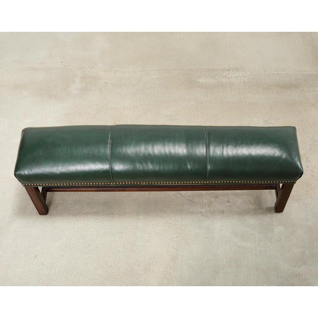 Wood Elongated Georgian Style Mahogany Leather Footstool For Sale - Image 7 of 18