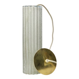 Vintage Mid-Century Retro 1960's Moe Pendant Light Crystal Ice Cracked Glass For Sale