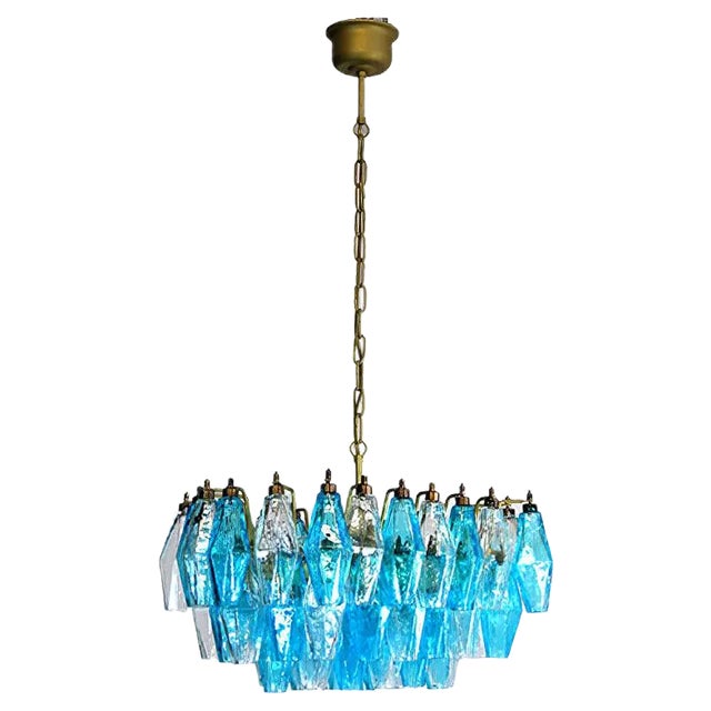 Murano Glass Poliedri Chandelier, 1978 For Sale