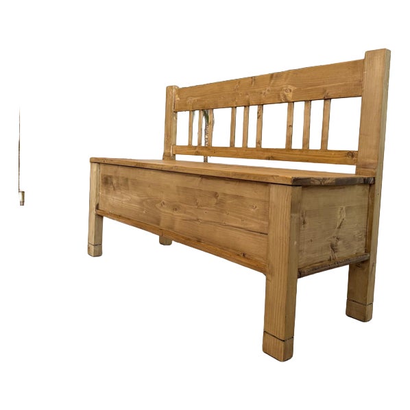 Art Nouveau Style Kitchen Bench in Spruce Wood For Sale