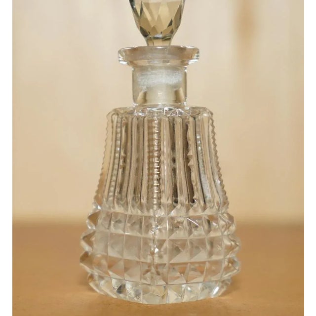 Antique Cut Glass Crystal Collectable Dressing Table Perfume Bottle, 1920 For Sale - Image 3 of 9