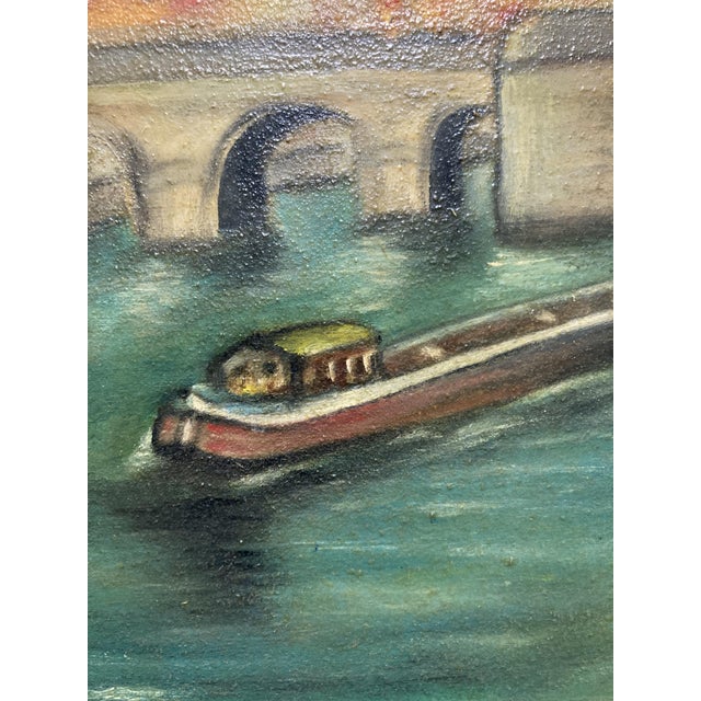 Robert Louis Morin, The Quays of Notre-Dame de Paris, 1966, Oil on Canvas For Sale - Image 10 of 14