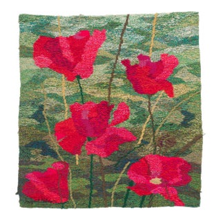 Late 20th Century Ingrid Nilsson Olsson Vintage Swedish Tapestry - 04'05 X 04'09 For Sale