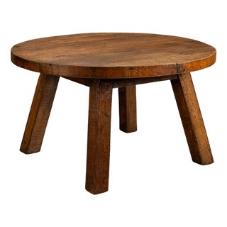 Brutalist Round Dining Table, France, 1950s For Sale