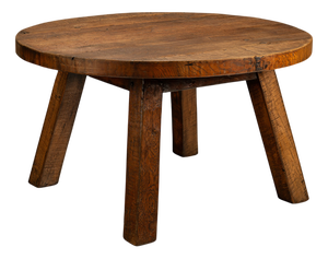 Brutalist Round Dining Table, France, 1950s