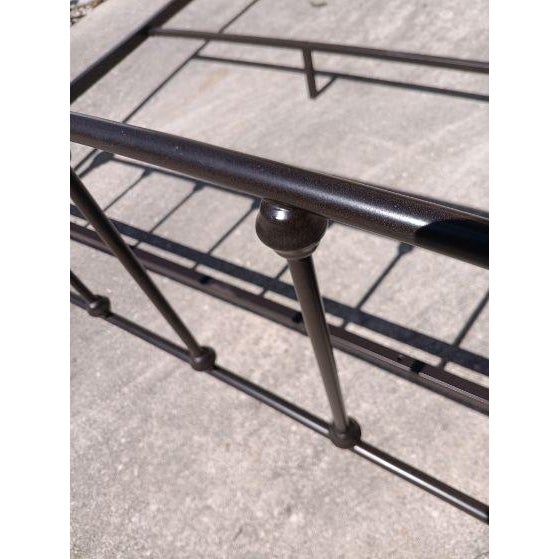 1990s King Size Headboard Footboard and Rails Black Metal Bed Frame For Sale In Naples, FL - Image 6 of 8