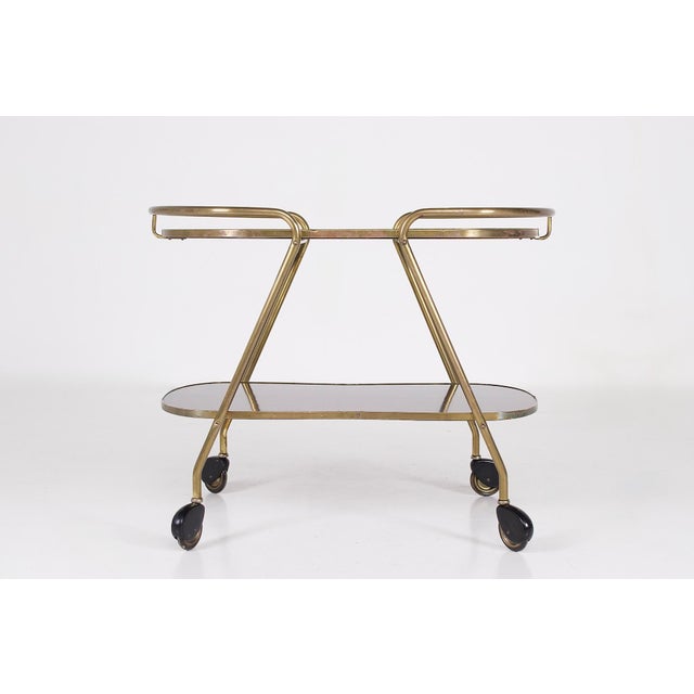 Mid-Century Modern Trolley in Brass and Formica from Ilse Möbel, 1960s For Sale - Image 3 of 6