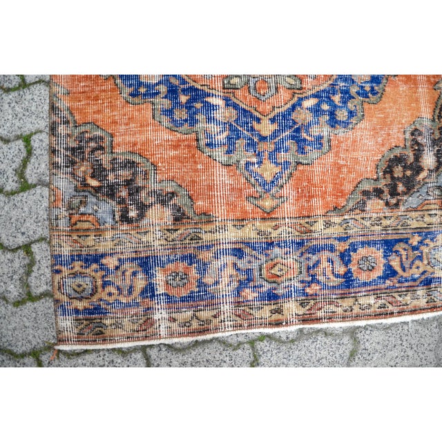 1960s Hallway Vintage Decorative Oushak Long Runner Rug For Sale - Image 9 of 11
