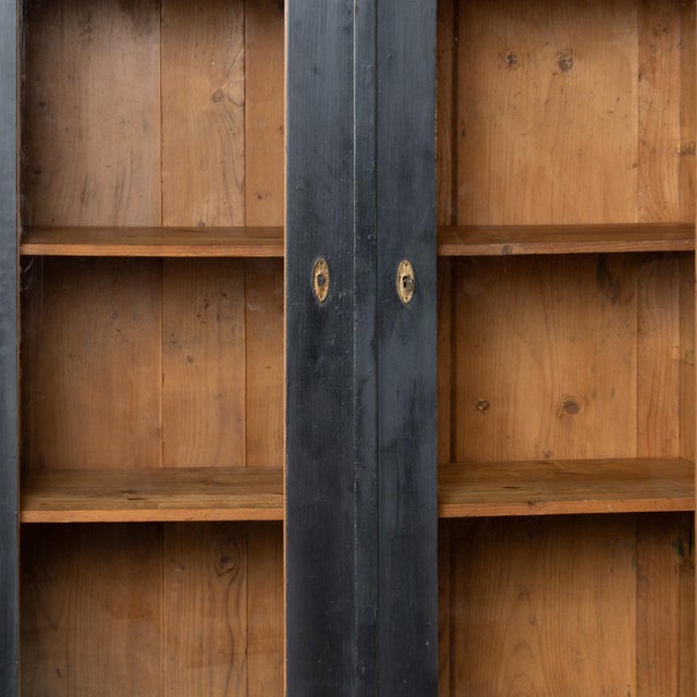 Wood Pair of Early 20th Century Black Painted Pine Bookcases For Sale - Image 7 of 10