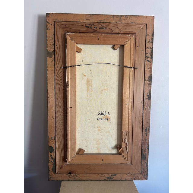 Gold Vintage Mid Century 1960’s Paris Street Scene Oil Painting by Lentini For Sale - Image 8 of 8