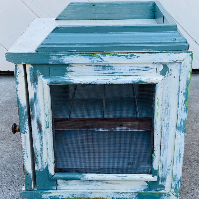 Wood Countertop Pie Cupboard Made From Repurposed Wood by Northern California Folk Artist For Sale - Image 7 of 12