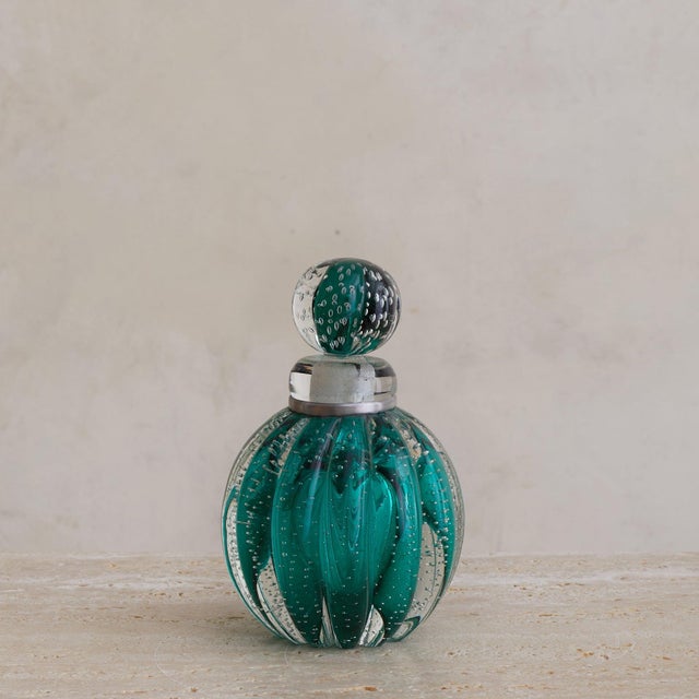 Mid 20th Century 3-Piece Italian Murano Bullicante Glass Vanity Set, 1940s For Sale - Image 5 of 10