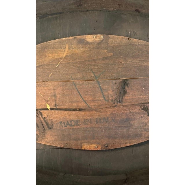 Italian Parquetry Inlaid Tray Table With Painted Figural Panel and Glass Top Late 19th/Early 20th C. For Sale In New York - Image 6 of 6