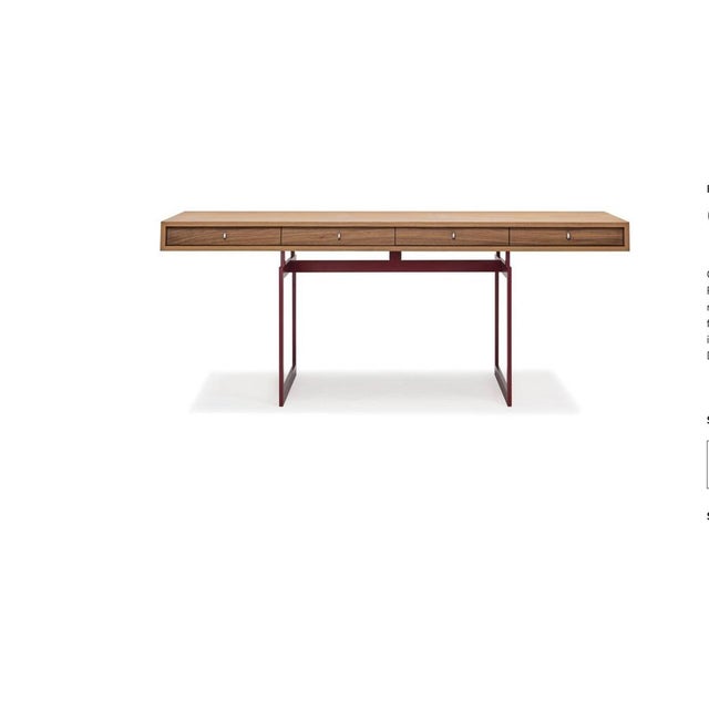 Red and Walnut Office Desk by Bodil Kjaer for Karakter For Sale - Image 4 of 16