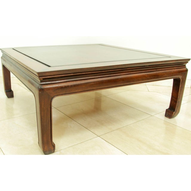 Mid 20th Century Vintage Rosewood Ming Style Chinese Coffee Table Solid Elm Horse Hoof Leg For Sale - Image 5 of 12